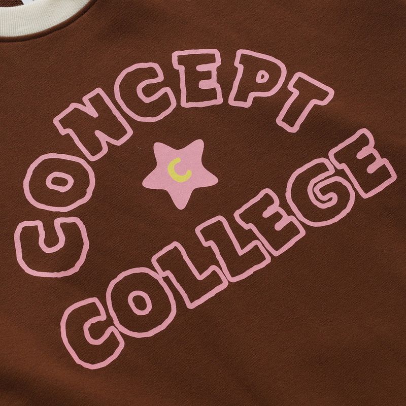 Hand logo Raglan Sweatshirt / Brown-Ivory [Women]