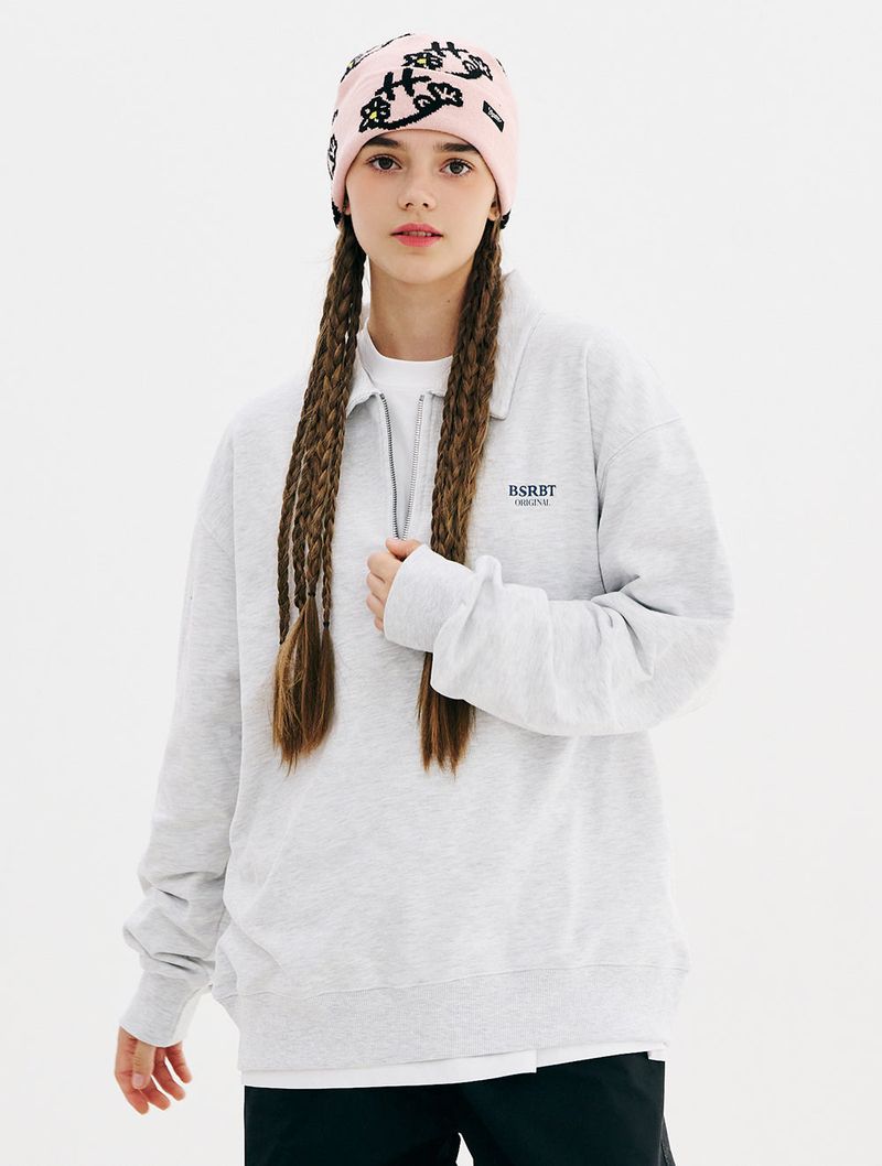 BSRBT HALF-ZIP COLLAR SWEATSHIRT