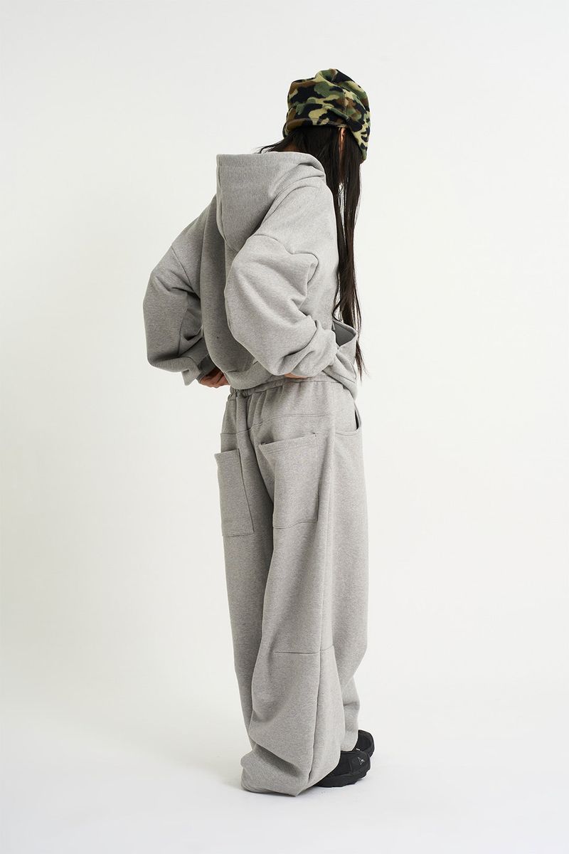 Terry wide belted sweatpants