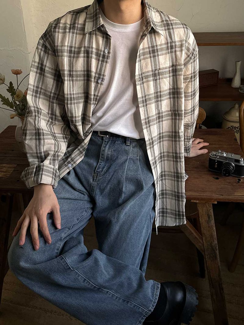 ASCLO Double Tuck Denim Pants (4color)
