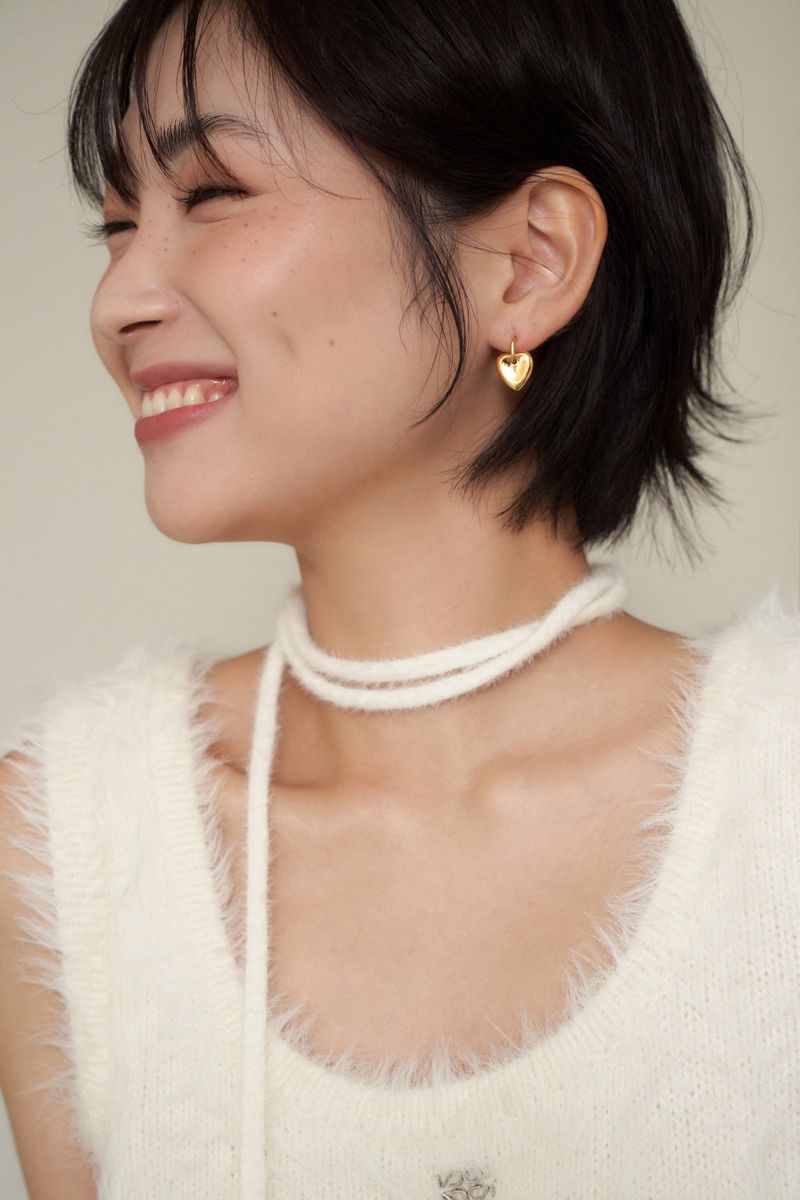 string knit scarf - Ivory