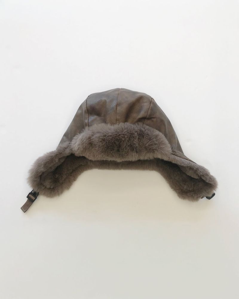 Kyoka Winter Leather Trooper Hat (3color)