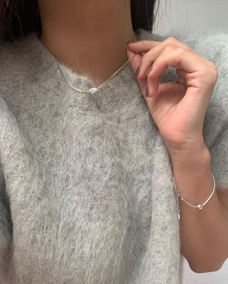  (silver925) シルキービーンネックレス *silver
