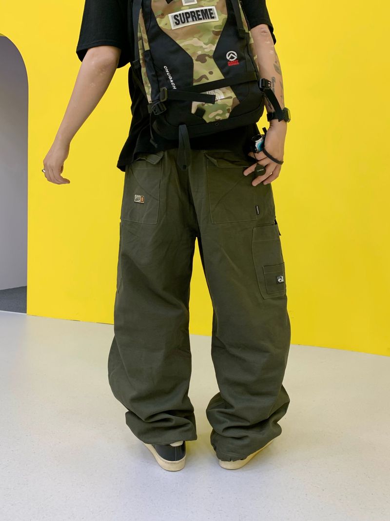 Patched Cotton American Carge Pants 2C