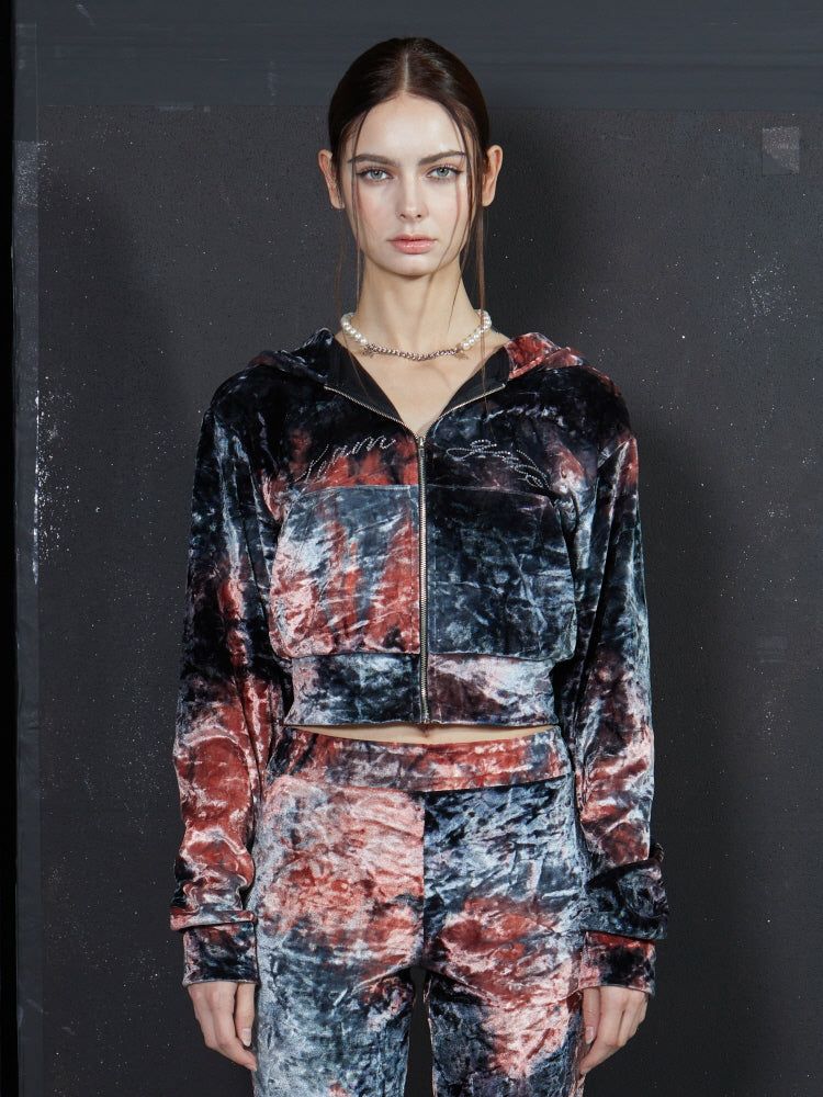 GATELESS(ゲートレス)の「DYEING VELVET HOOD(Jackets/Outerwear)」