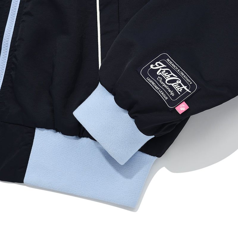 UNI LOGO WAPPEN CROP BLOUSON JACKET [NAVY]