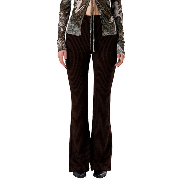 KNITTED SLIM BOOTSCUT PANTS