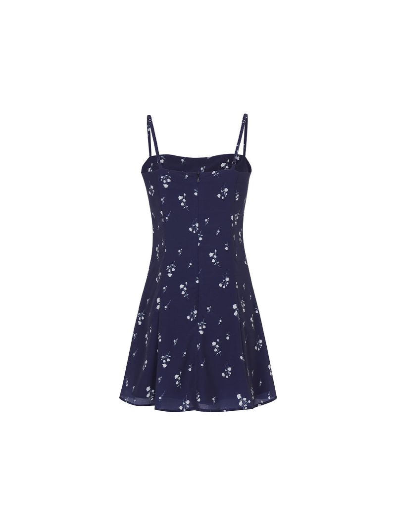 Floral flare dress (Navy)