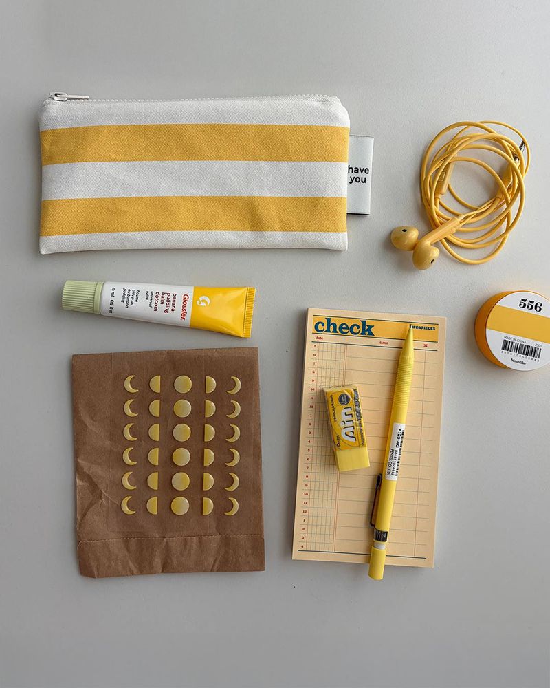 Wide stripe tool pouch - yellow