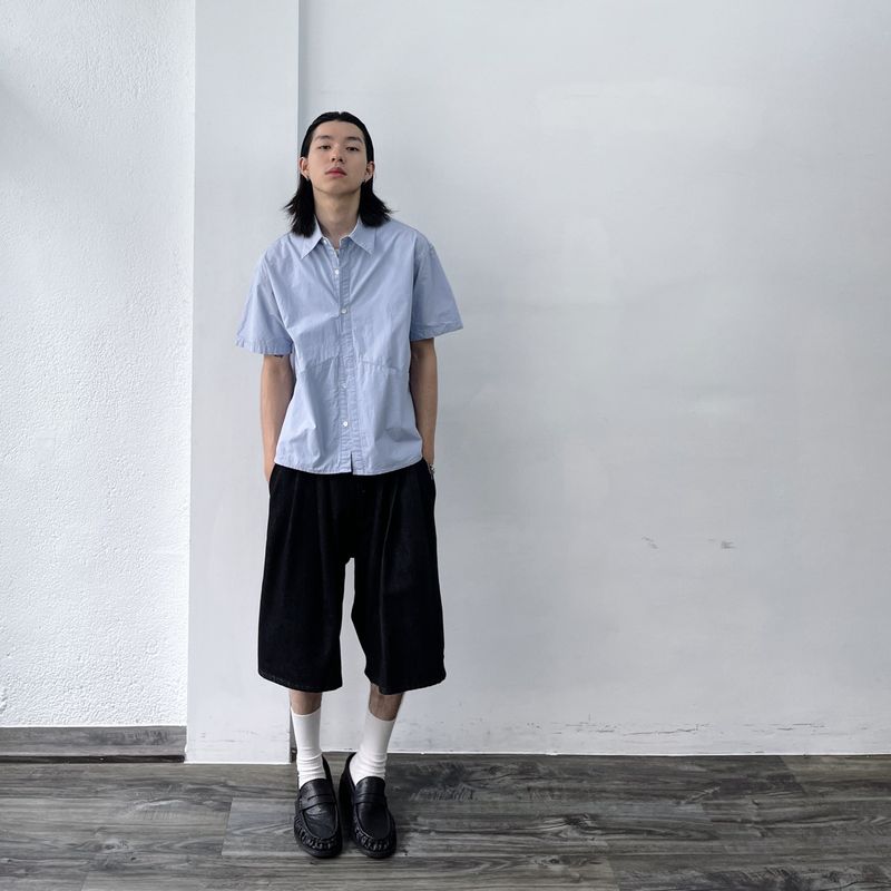 Structured Diagonal Seam Shirt