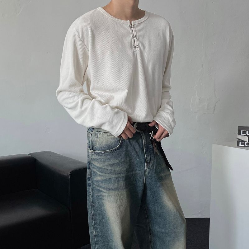 COZINESS（コジネス）の「OA Hayne Hook Henley neck long-sleeved shirt (4 colors)（Tops）」