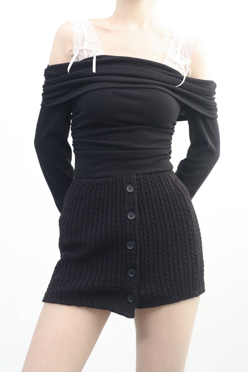 Elda Button Knit Skirt