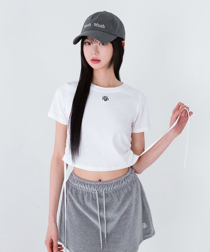 STRING SILKET LOGO HALF T-SHIRT [2color]