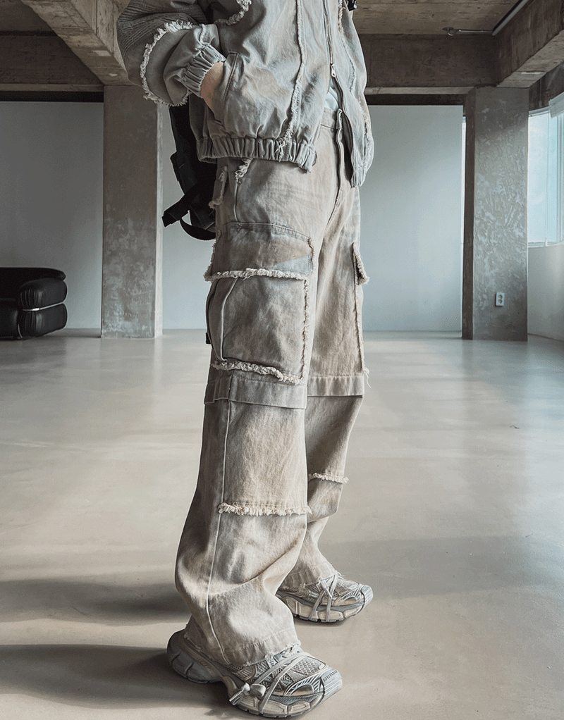 2PLAN（ツープラン）の「マッドダメージデニムカーゴパンツ (2 color)（Pants）」