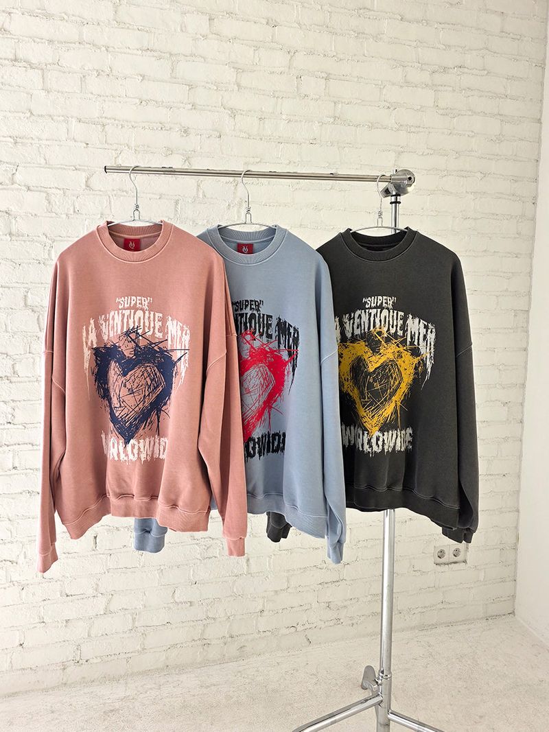 VENTIQUE Broken heart sweatshirt 3color