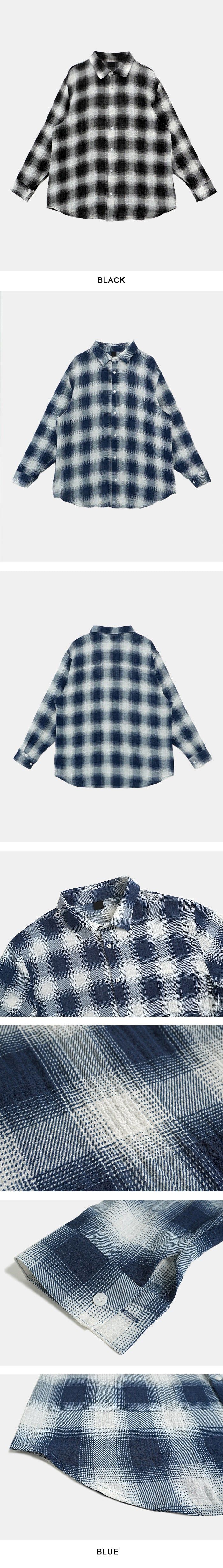 See-through Over-fit Check Shirt