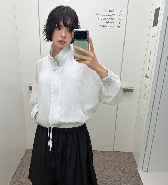 SHEER HIGH-NECK JUMPER