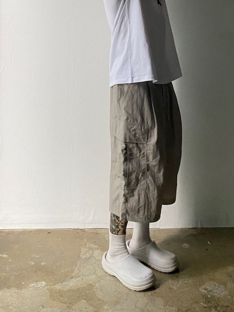 Metal Nylon Cargo Half Pants 3C