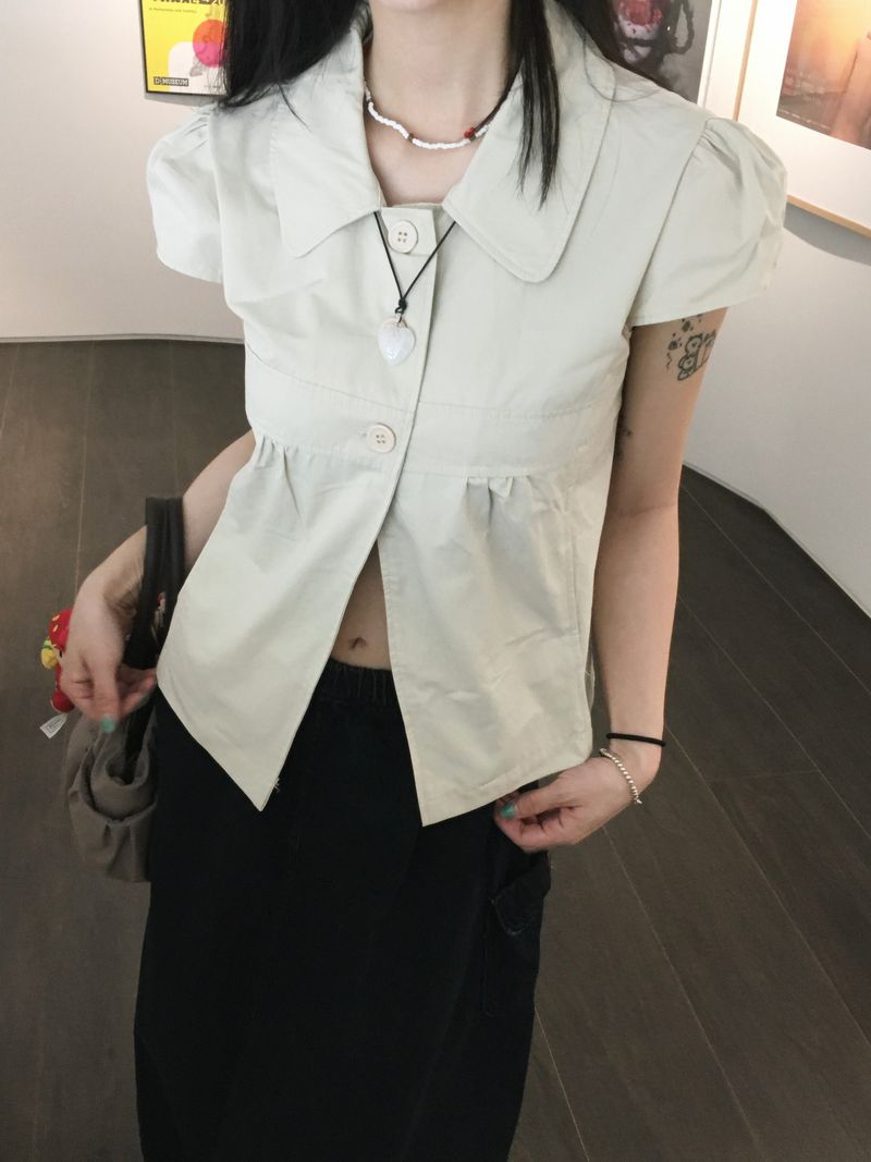 Eddie Collar Short Sleeve Blouse (2c)