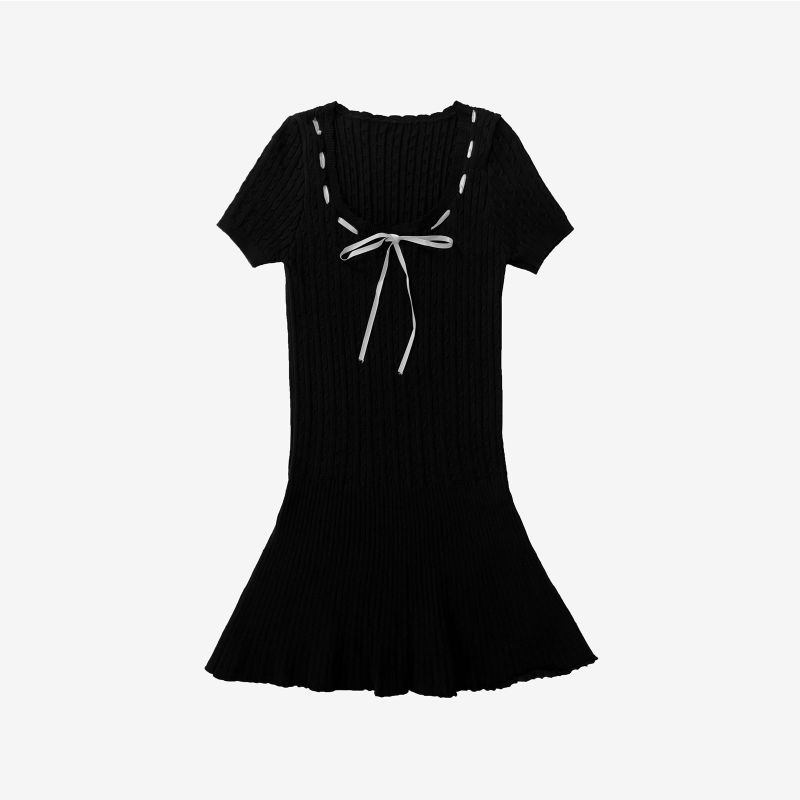 Konin Stitch Flared Knit Dress