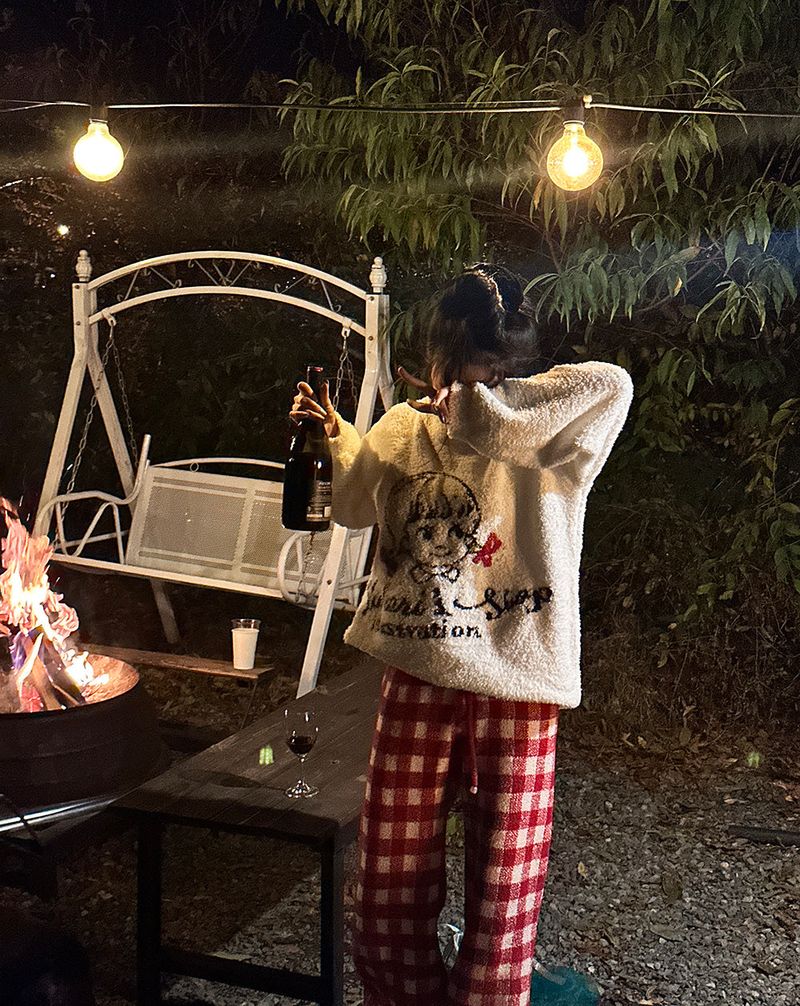 Anvely Checkered Sleep Pajamas Set