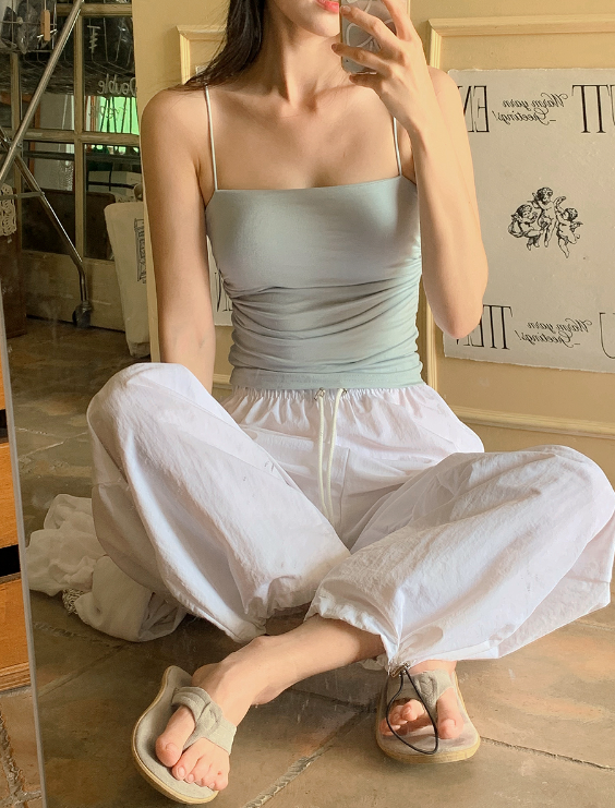 SHOPPERLAND(ショッパーランド)の「Minute Shirring Crop Sleeveless (10color)(Tops)」