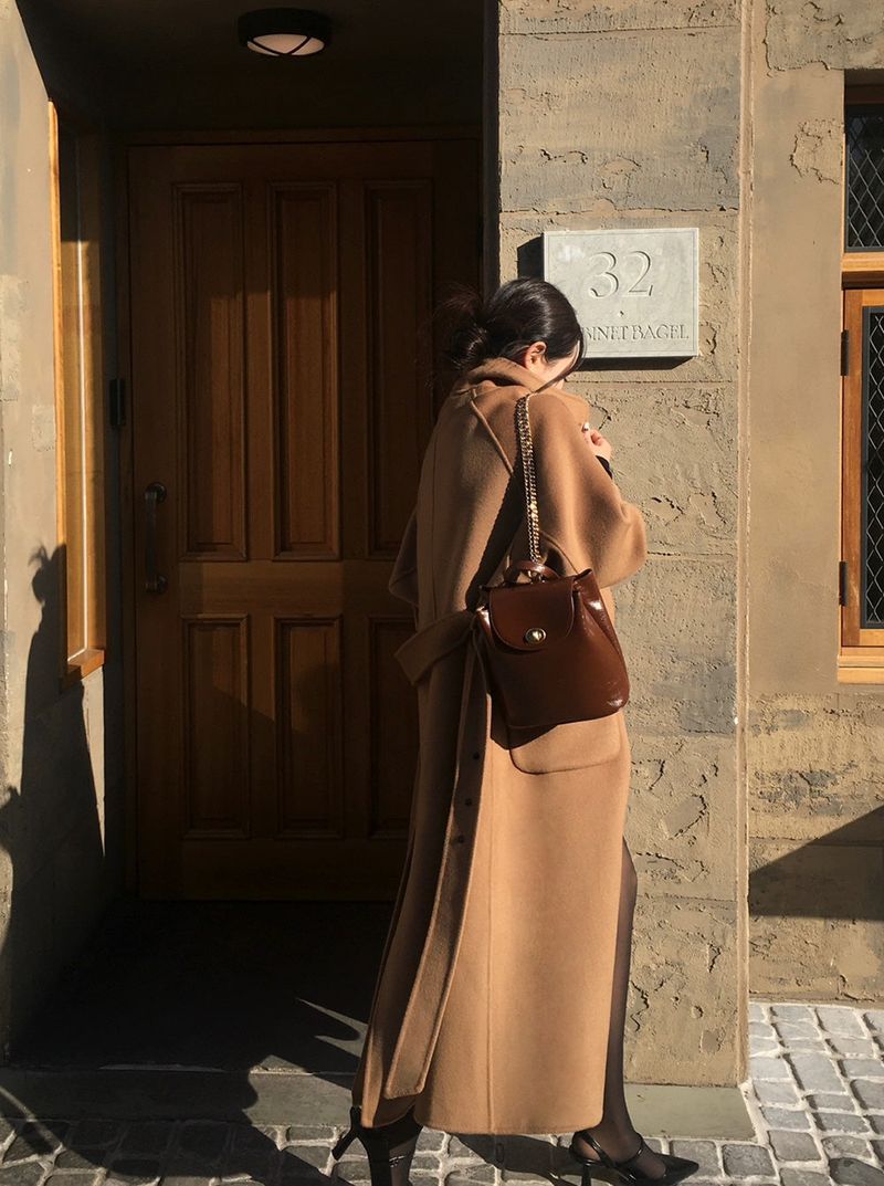 [BELLIDE MADE] ログ ハンドメイドハイネックロングコート