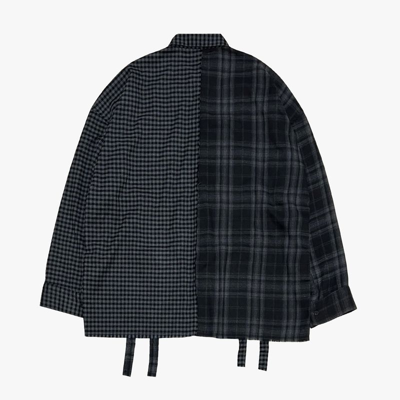 double check deconstructed shirt_black