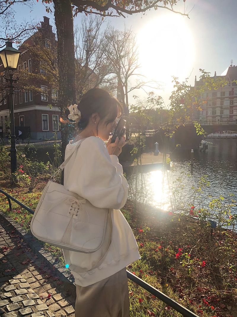 Bustier ribbon bag_ivory