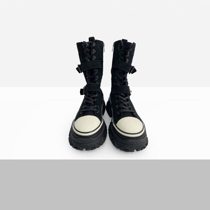 Sola Buckle Suede Middle Boots