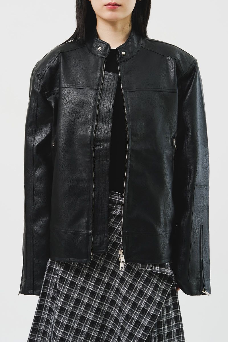 Burn Leather jacket (3color)