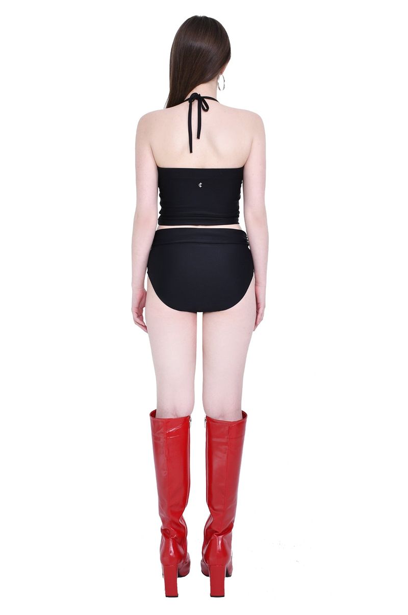 4-way multi tricot jersey span crop tube top (black)