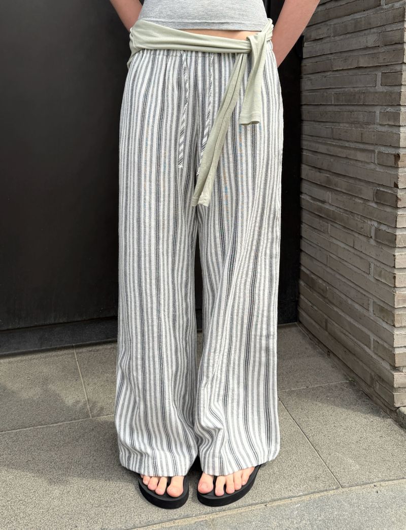 [ORIGINAL] Bound Stripe Wide Pants