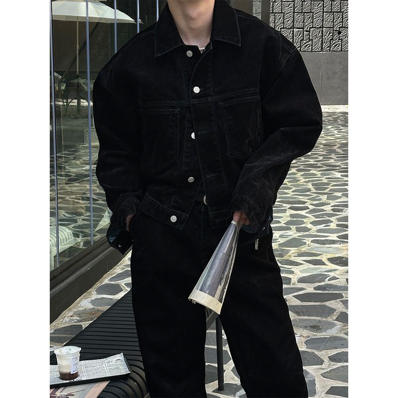 [F/W] ベルベットデニムクロップジャケット(2color)