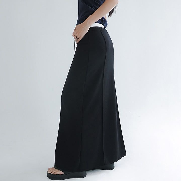 [Retian] String Slit Flare Long Skirt - 3 colors