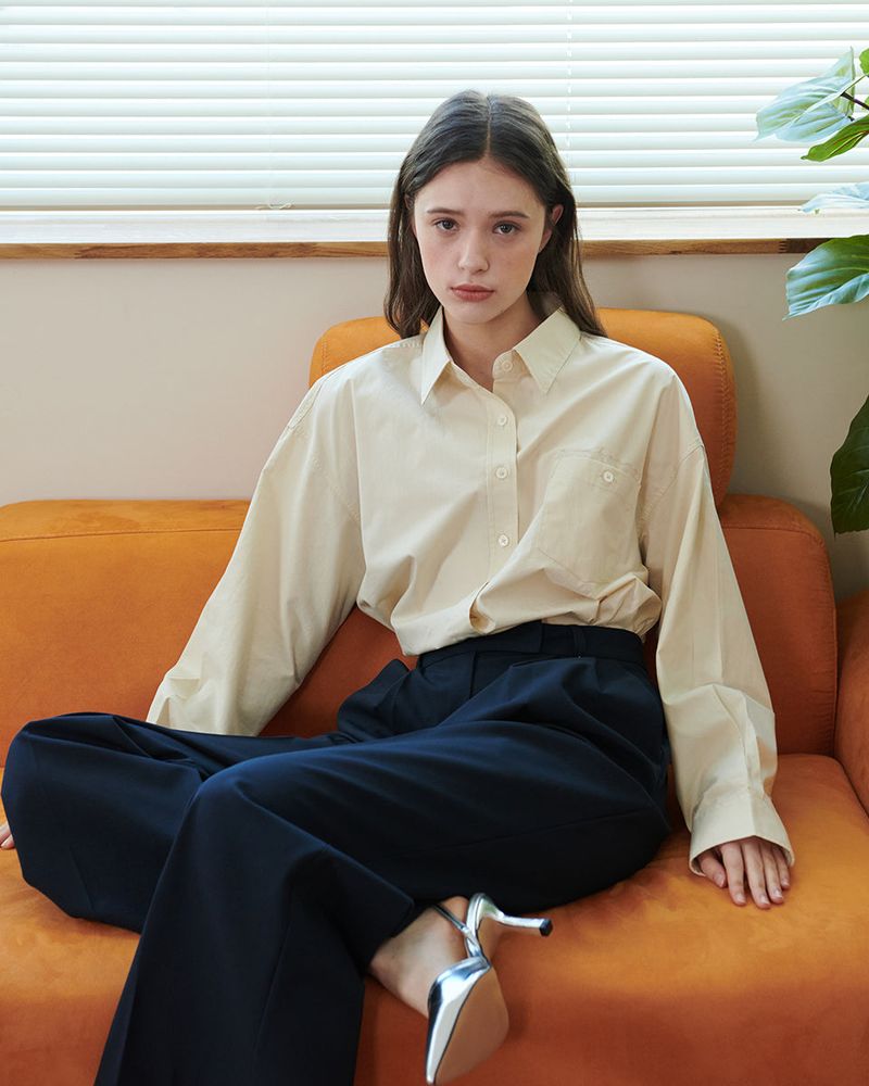 LOGO POPLIN SHIRT [IVORY]