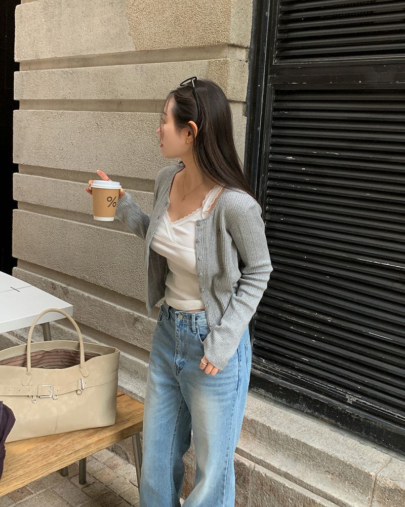 [ORIGINAL] REESE PUNCHING LONG SLEEVE CARDIGAN