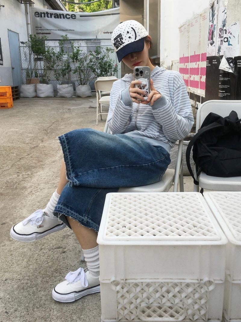 Stripe Summer Boucle Hood Zip-Up (3c)  