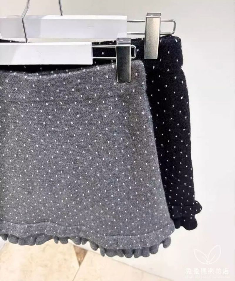 Dot ruffle midi sk (2color)