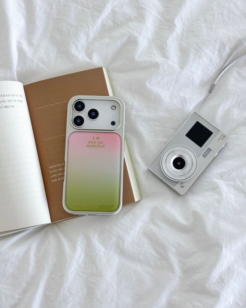 PINK MATCHA Silver Epoxy Case