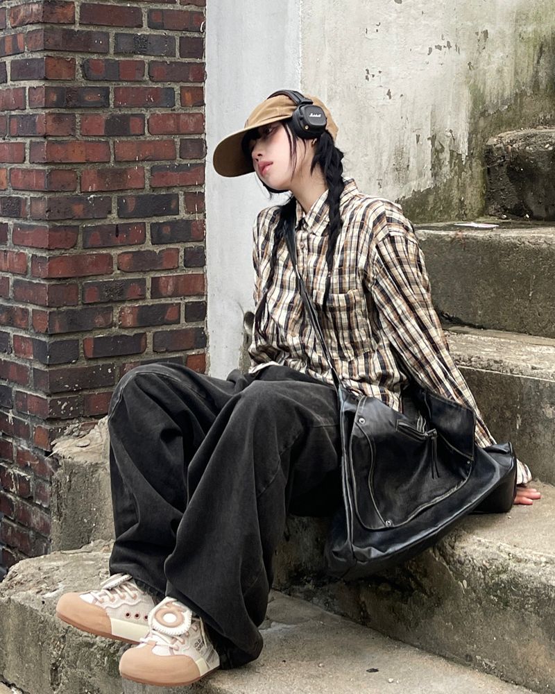Darky wide balloon denim pants