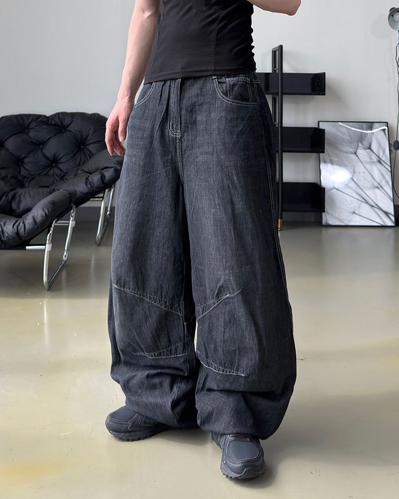 Evan Linen Curved Denim Pants