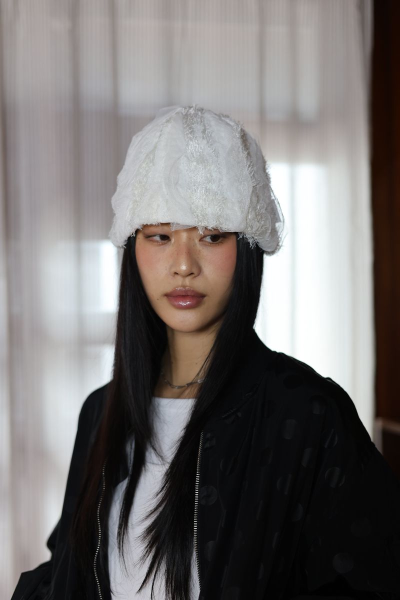 lace beanie_white