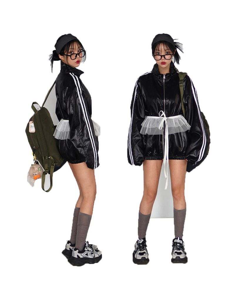 Delight-J（ディライトジェイ）の「[UNISEX] Track Glossy Windbreaker Jersey Jacket（Jackets/Outerwear）」
