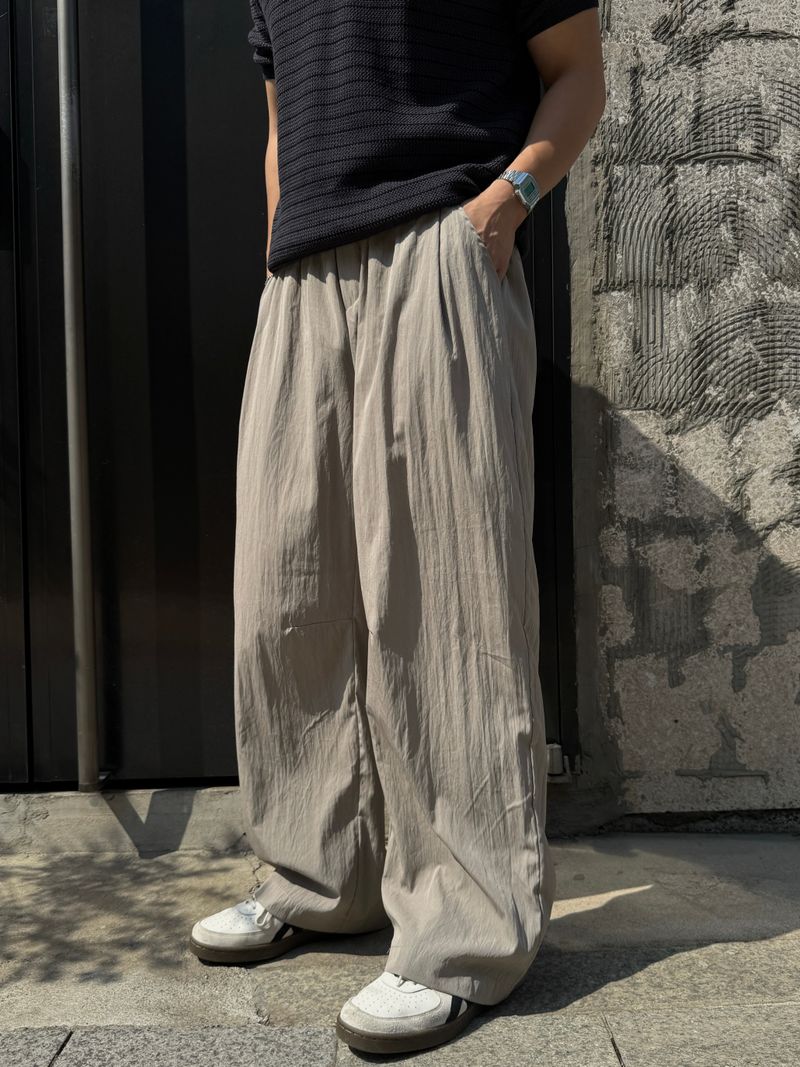 Rod nylon wide pants