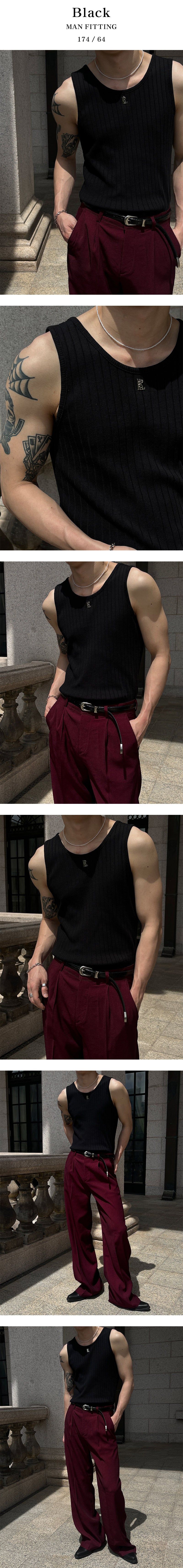 [S/S] High ribbed logo sleeveless(6color)