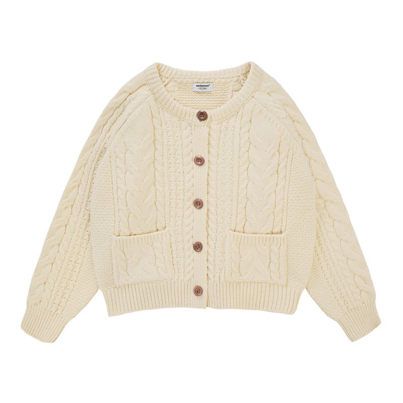 CABLE KNIT CARDIGAN (Cream)
