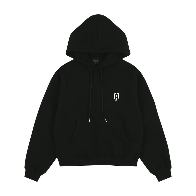 Oversized Hard Crop Hoodie - Black