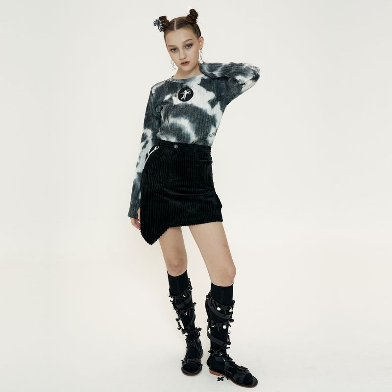 Tie-dye Cupid Knit [Black&White]