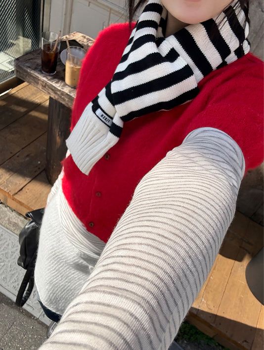 KNIT STRIPE MUFFLER (2C)